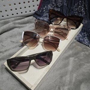 4PC SET 3 FOSTER GRANT SUNGLASSES INCLUDES CAT EYES & READERS